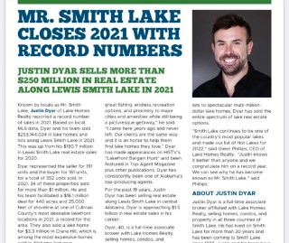 Mr. Smith Lake Closes 2021 Selling More Than 250 Million in Real Estate