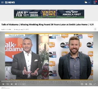 ABC 33 40 Talk of Alabama Video Interview: Missing Wedding Ring Found at Smith Lake Home